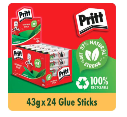 Pritt Stick Glue Solid Washable Non-toxic Large 43g